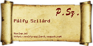 Pálfy Szilárd névjegykártya